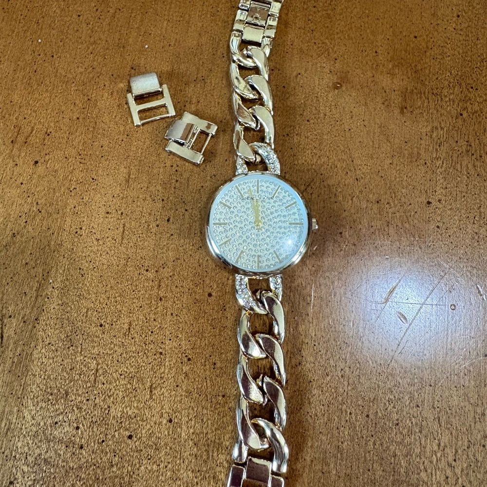 Kendall & Kylie Gold-Tone Crystal Pavé Bracelet Watch